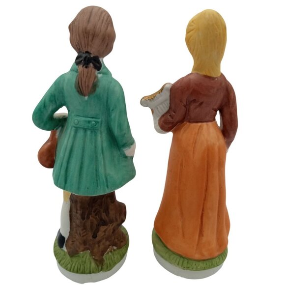Vintage Flambro Colonial Figurine Set Man & Woman Musician Porcelain Pair 6" - Picture 15 of 16